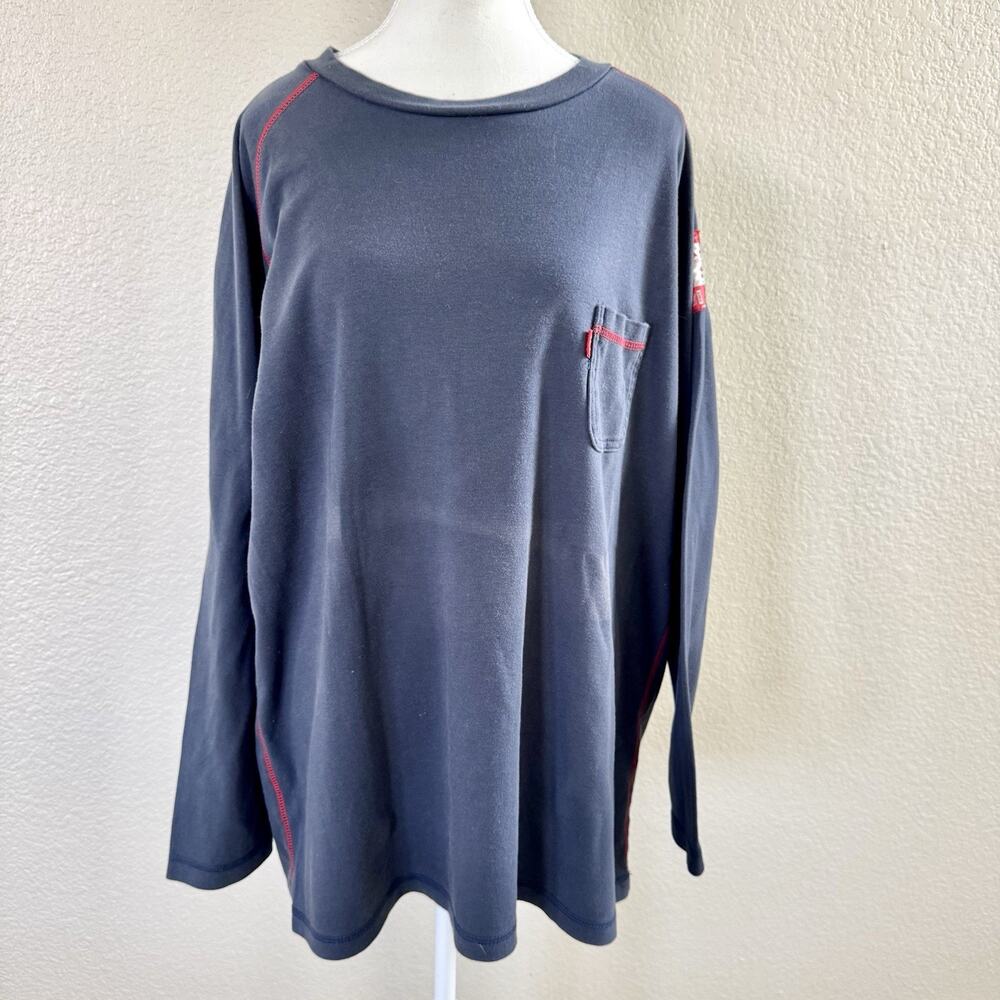 Portwest BizFlame FR Crew Neck Shirt Blue ARC 2 XX-LARGE Safety Work Tee Shirt